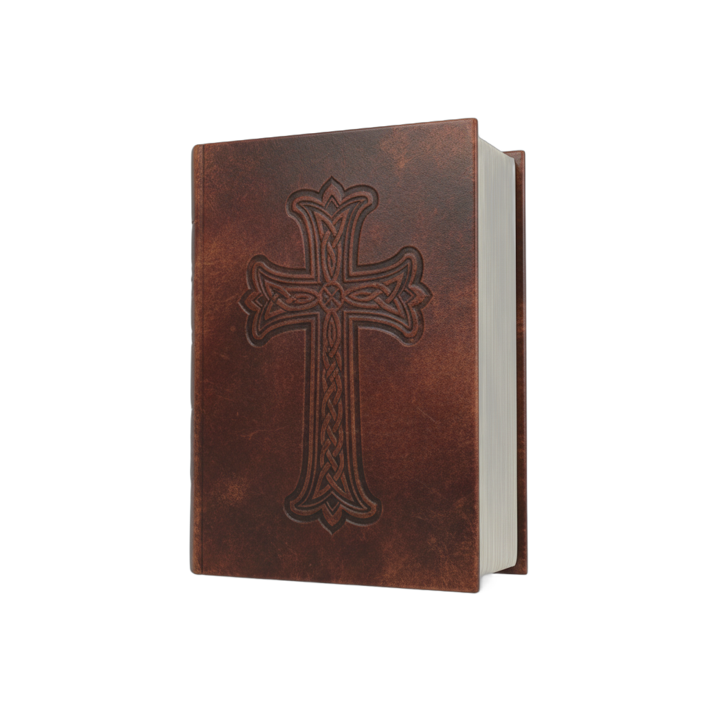 Antique Leather Bible with Cross