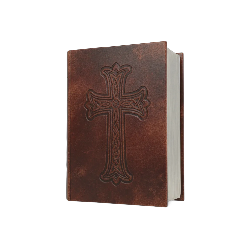 Antique Leather Bible with Cross