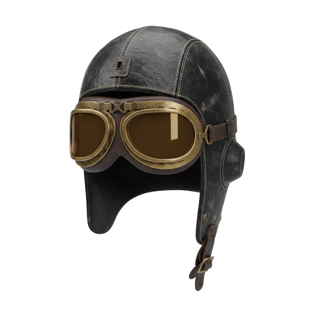 Vintage Aviator Helmet with Goggles