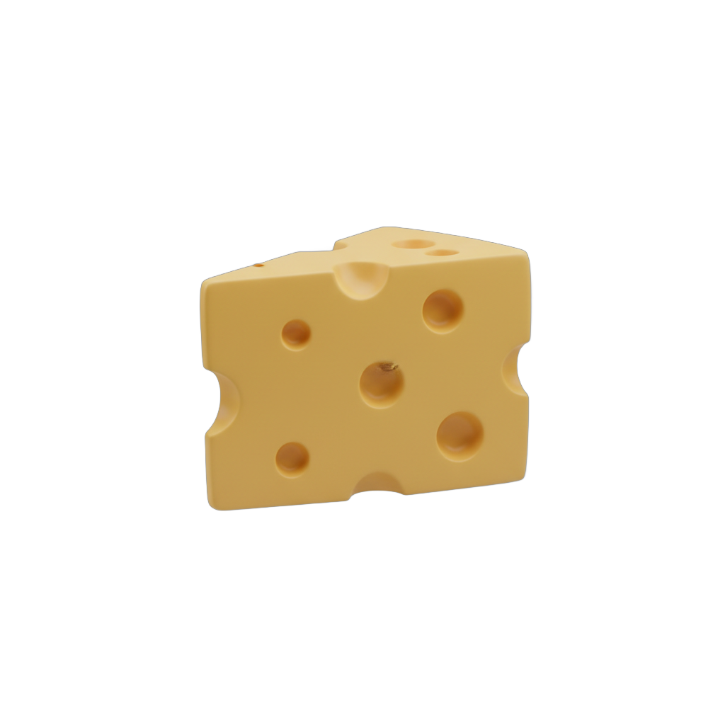 Cartoon Swiss Cheese Wedge