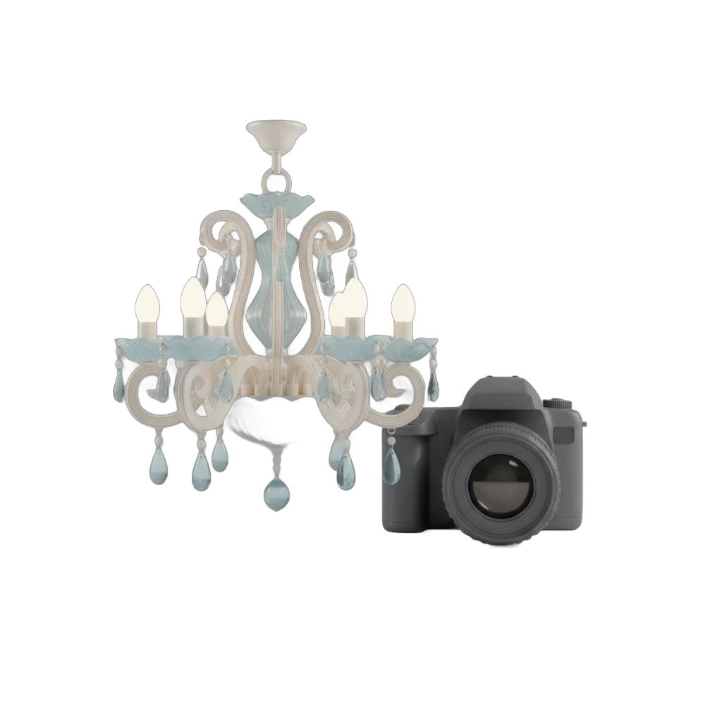 Elegant Chandelier and Modern Camera Bundle