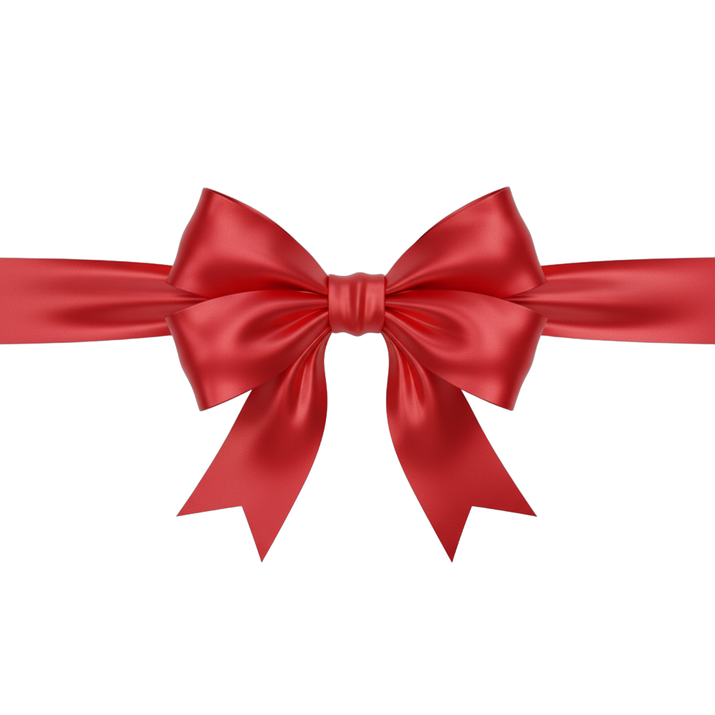 Elegant Red Satin Ribbon Bow