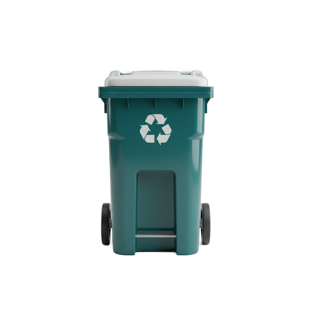 Modern Teal Recycling Bin