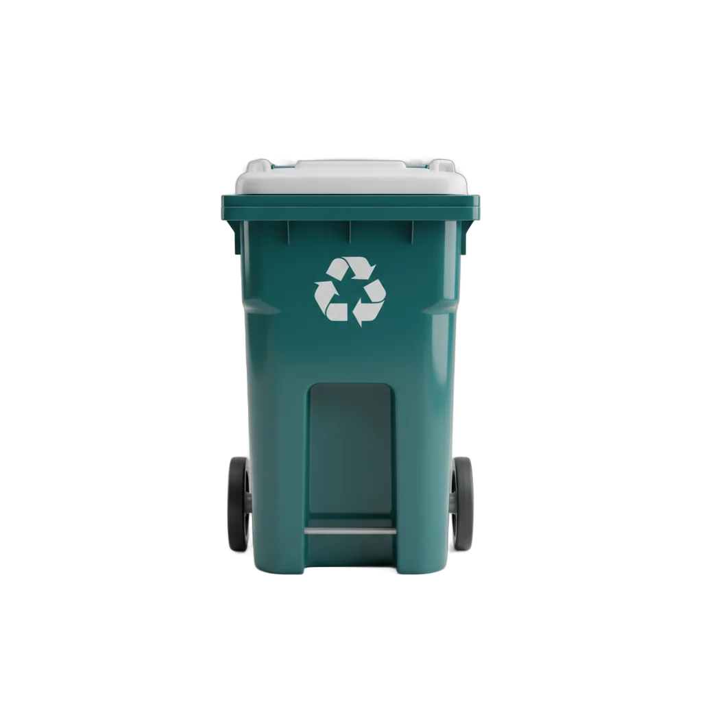 Modern Teal Recycling Bin