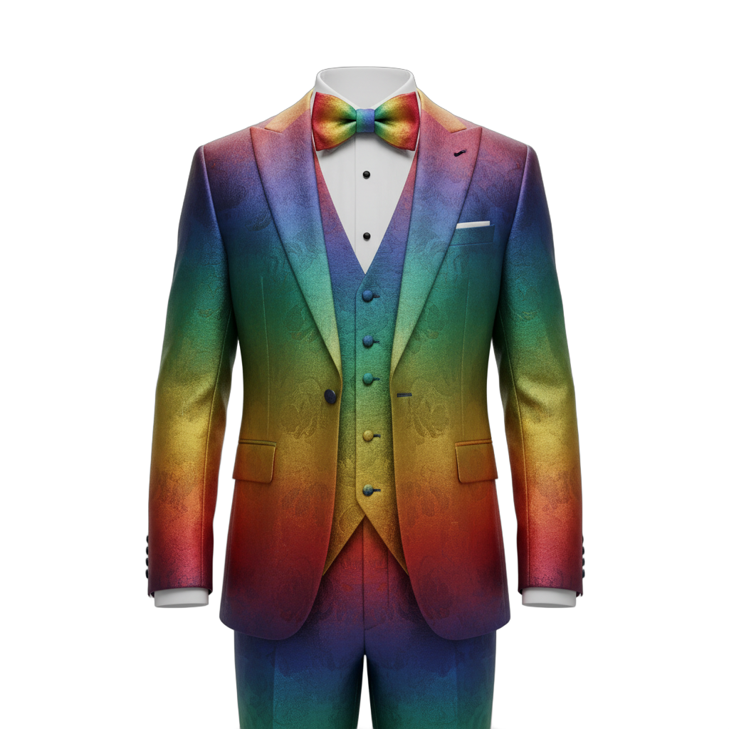 Colorful Formal Suit with Bow Tie