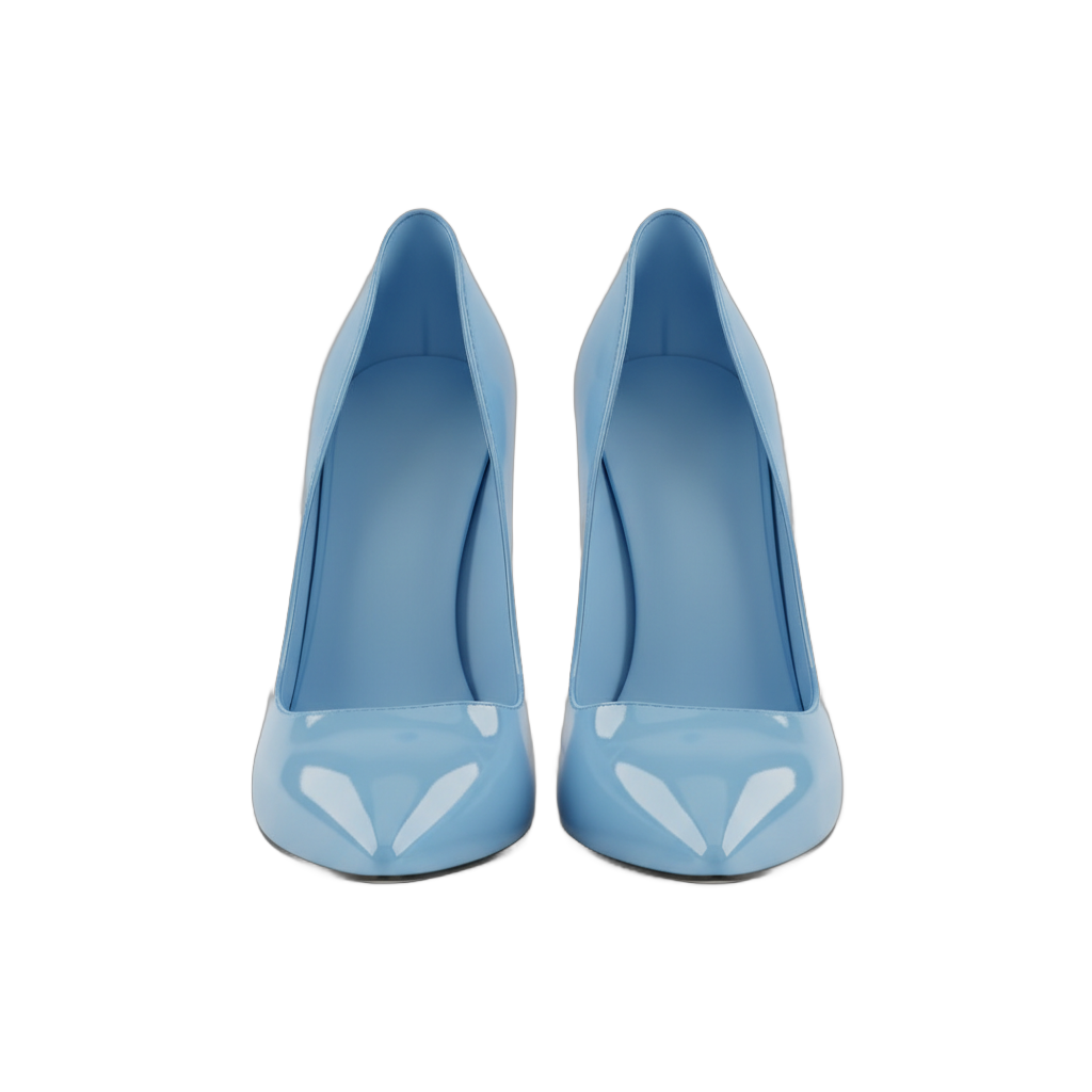 Sky Blue Patent Leather High Heels