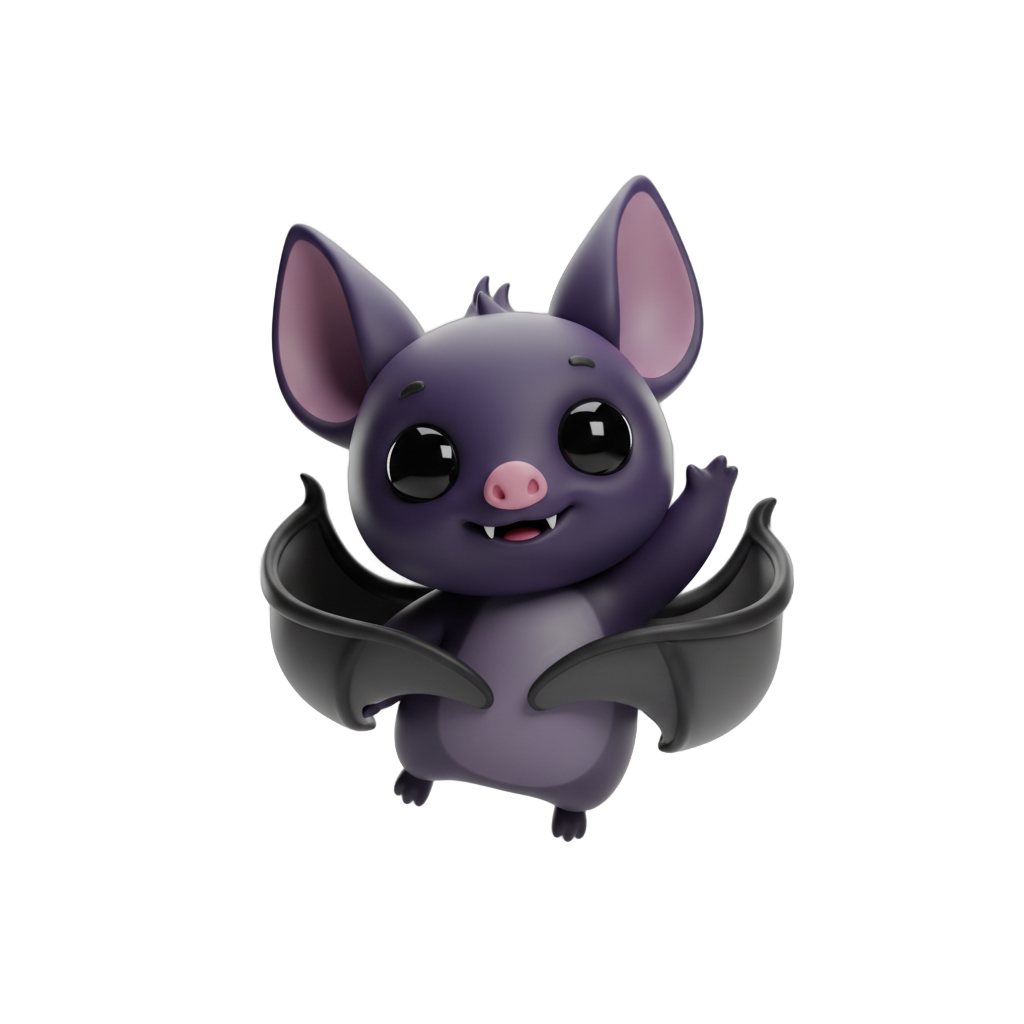 Cute Cartoon Bat Character