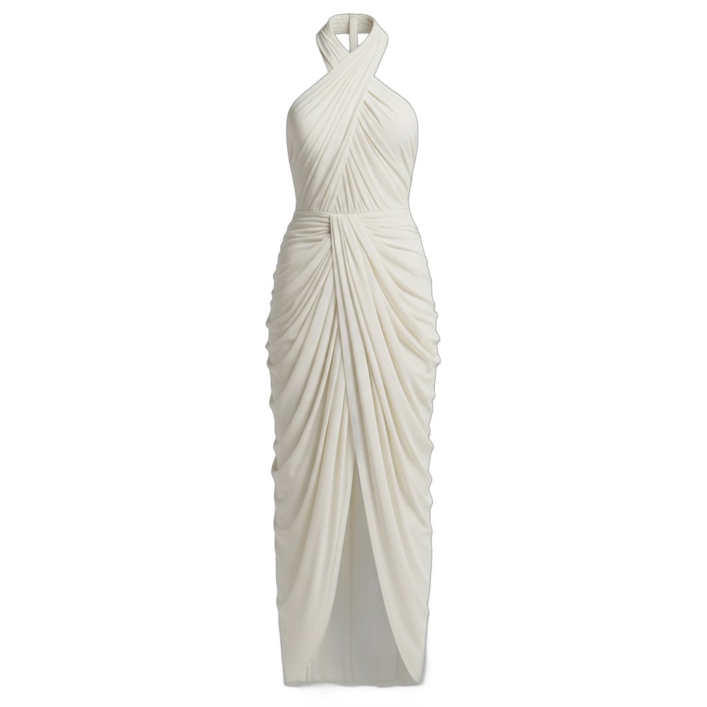 Elegant Draped Summer Dress