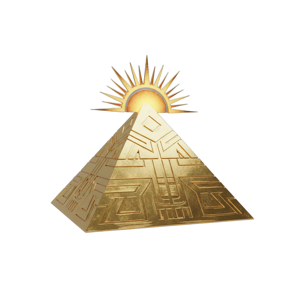 Golden Stylized Egyptian Pyramid