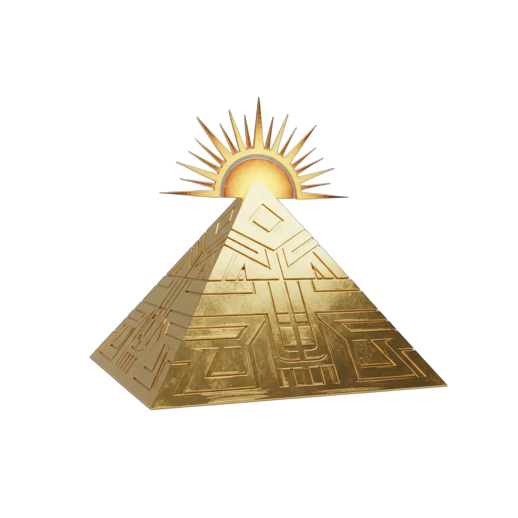Golden Stylized Egyptian Pyramid