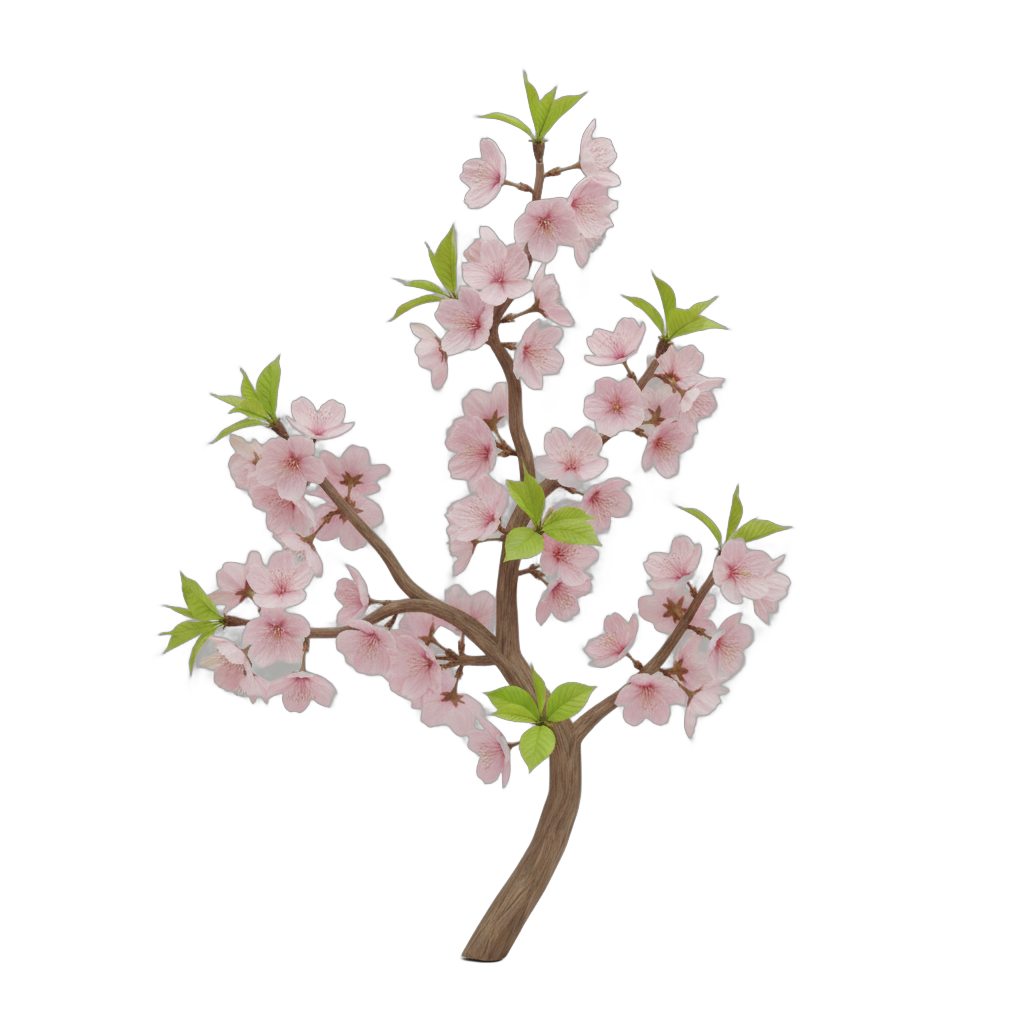 Stylized Cherry Blossom Branch