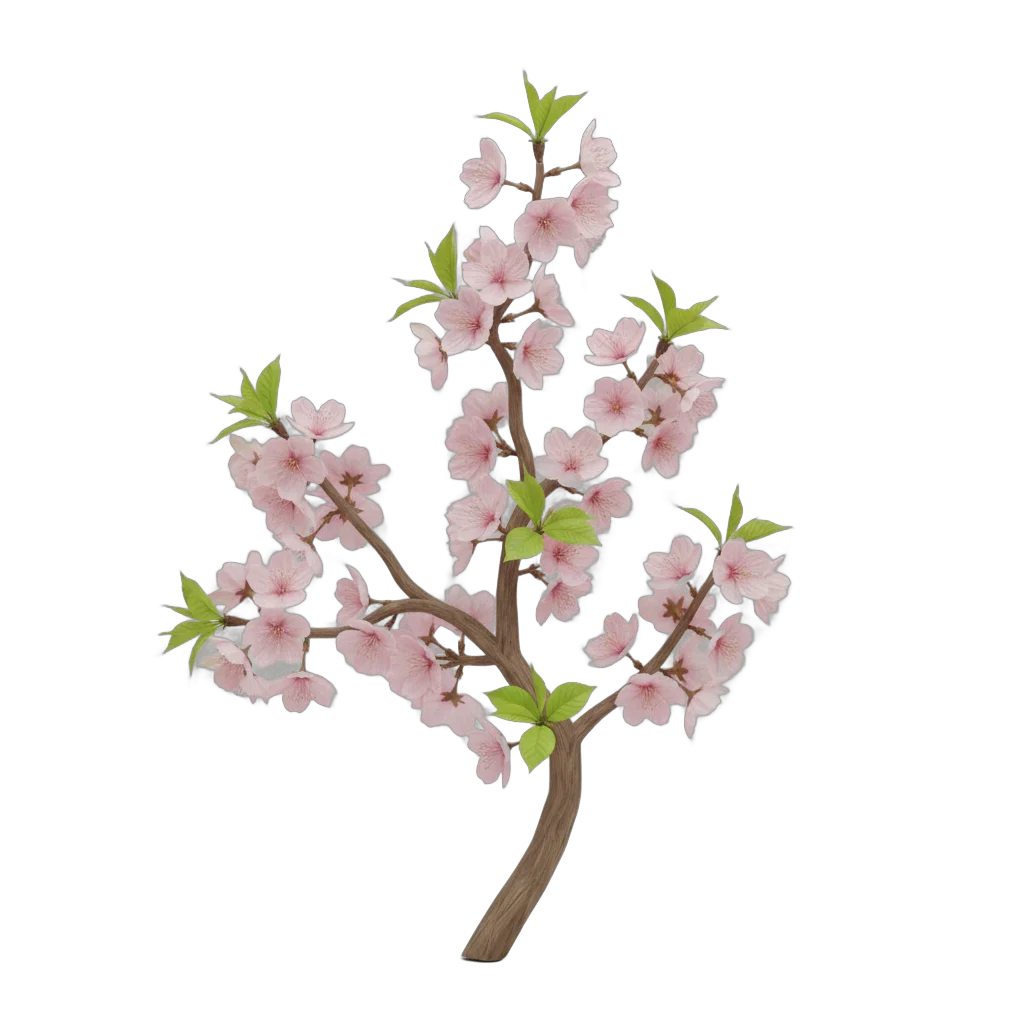 Stylized Cherry Blossom Branch