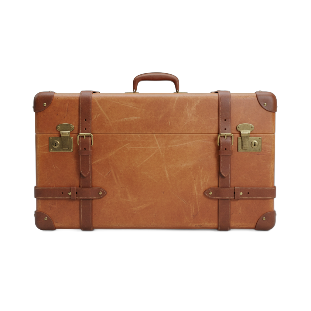 Vintage Leather Travel Suitcase