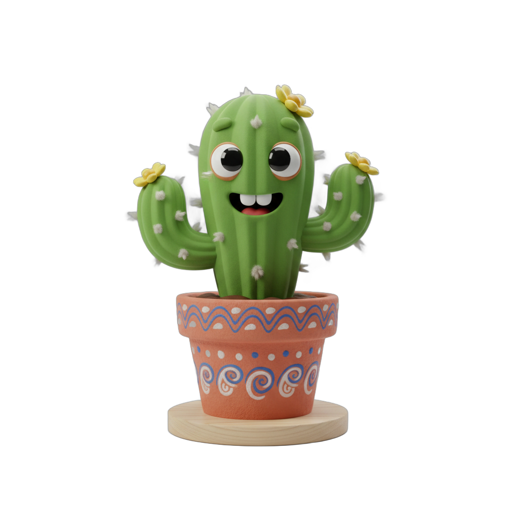 Smiling Cartoon Cactus