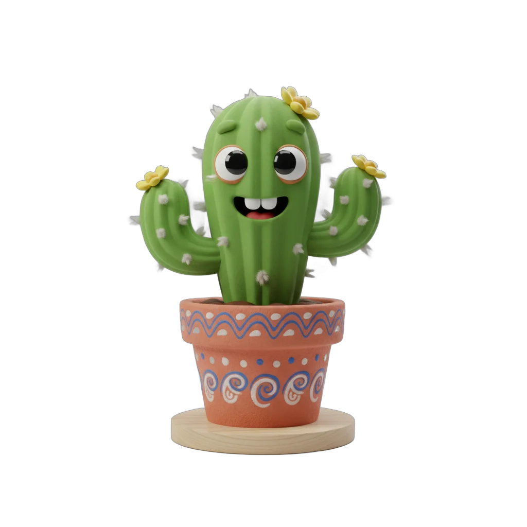 Smiling Cartoon Cactus