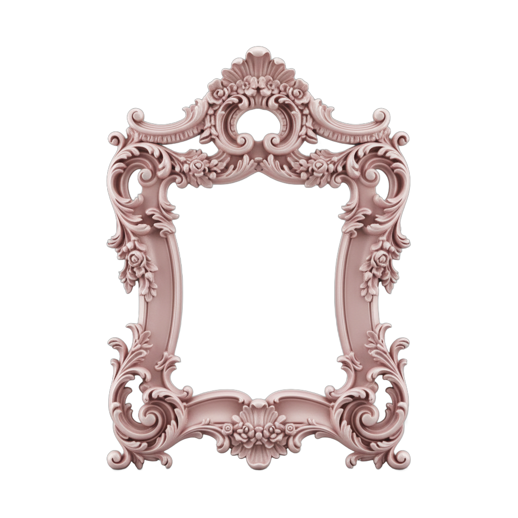 Ornate Pastel Pink Rococo Frame