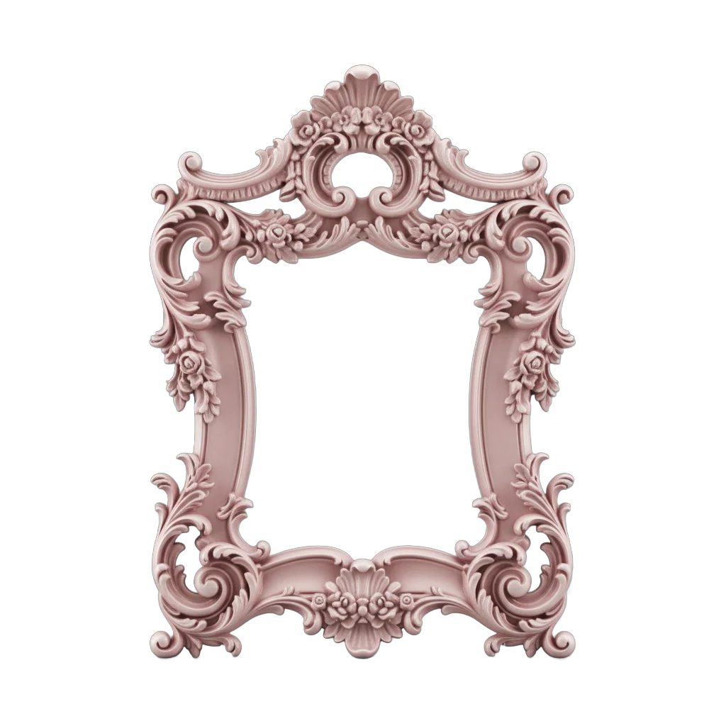 Ornate Pastel Pink Rococo Frame