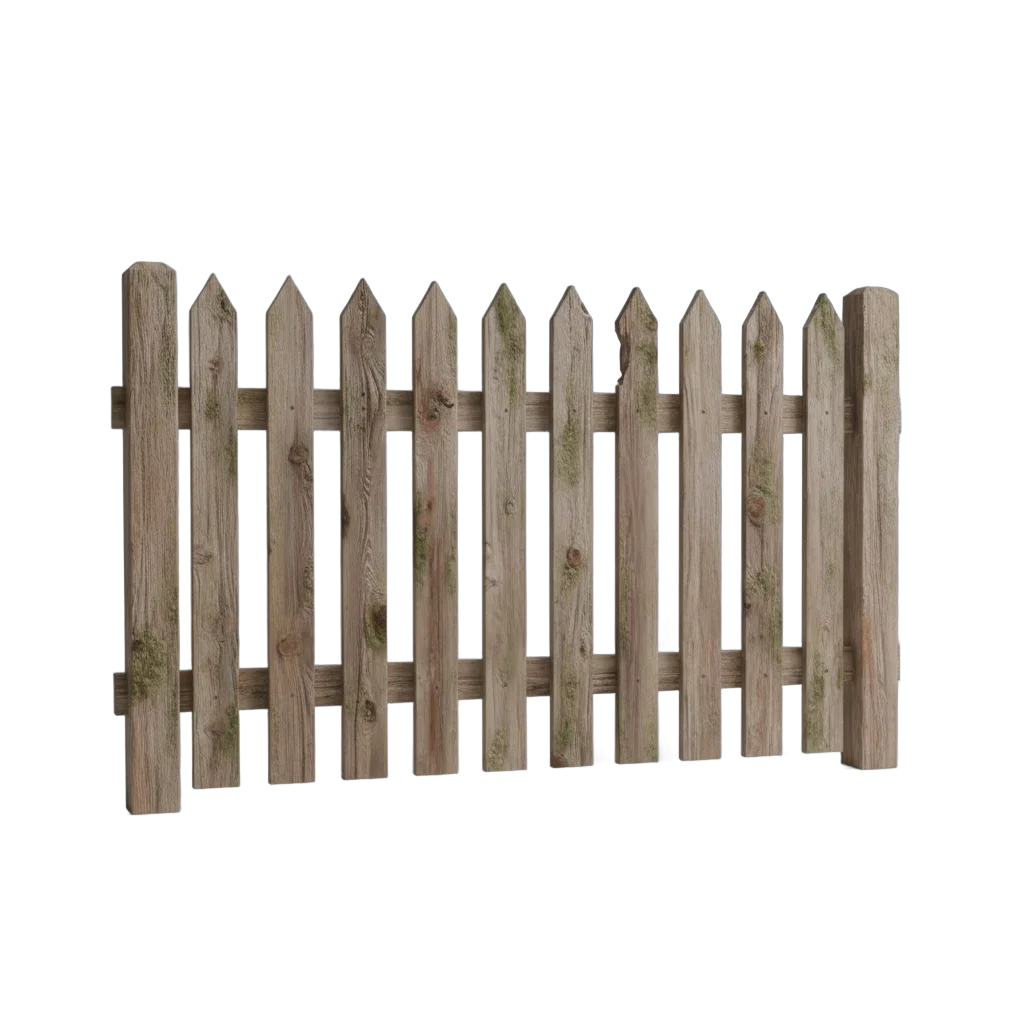 Rustic Wooden Picket Fence