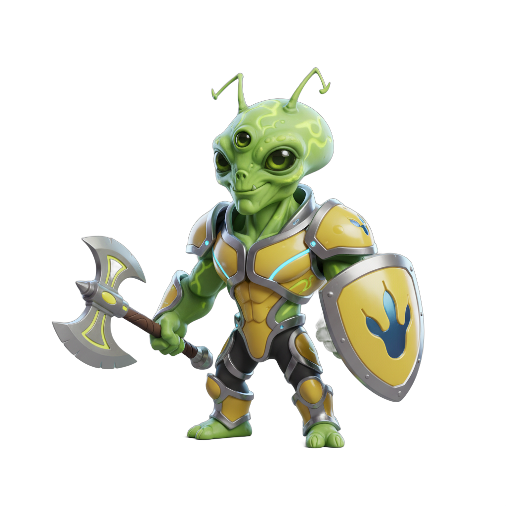 Cartoon Alien Warrior