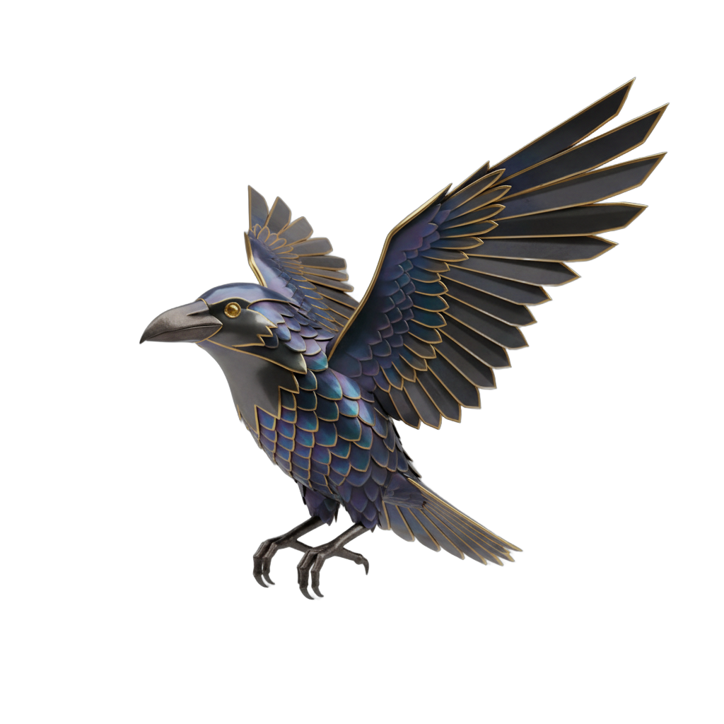 Stylized Metallic Raven