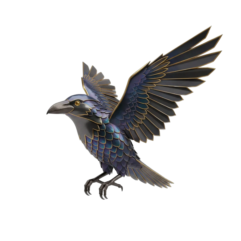 Stylized Metallic Raven