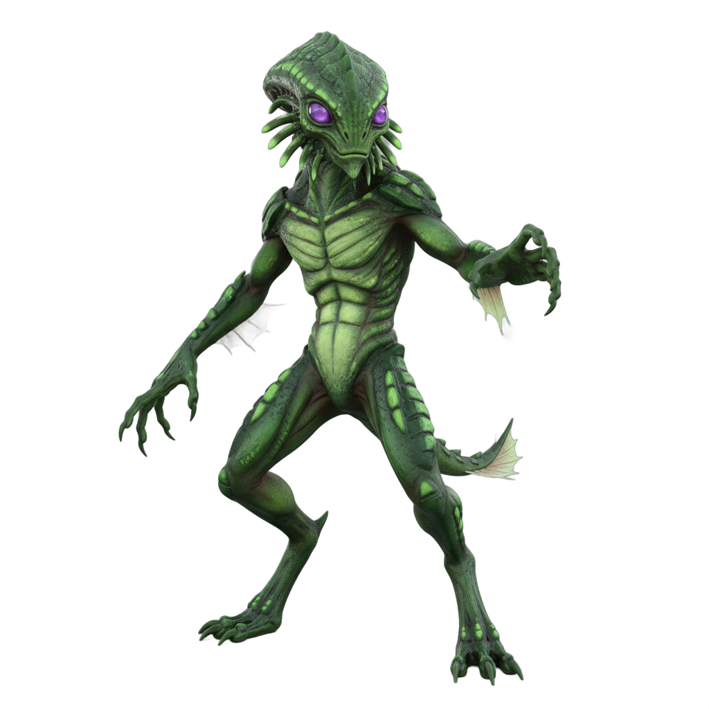 Alien Creature with Green Skin