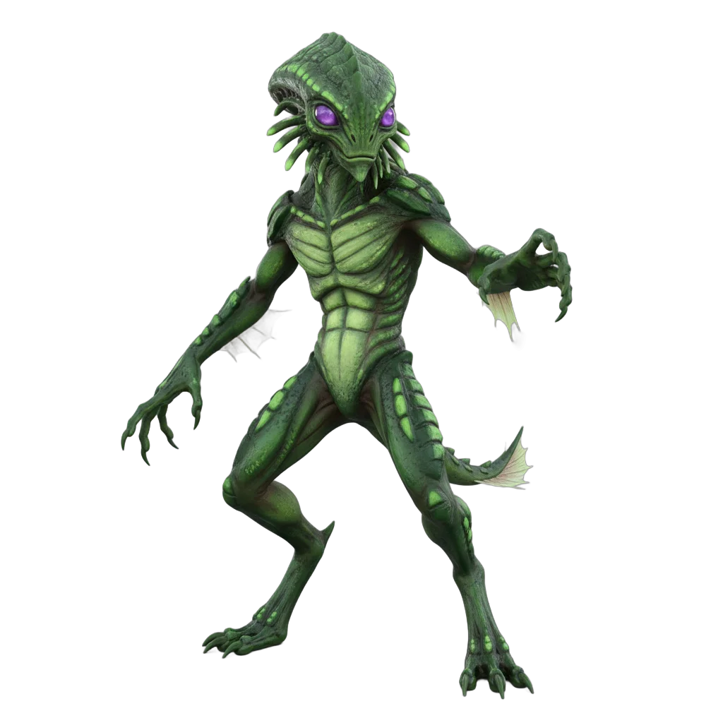 Alien Creature with Green Skin