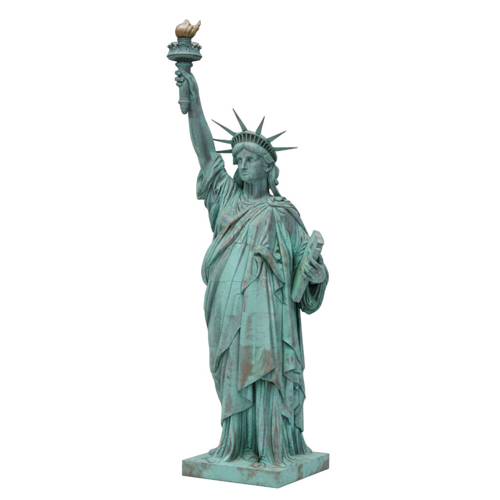 Aged Copper Statue of Liberty