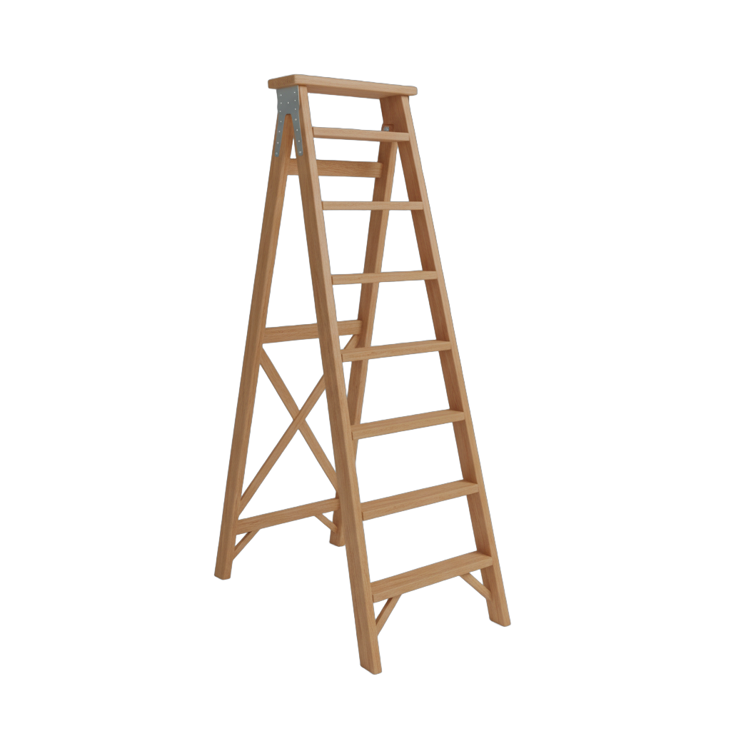 Wooden A-Frame Ladder