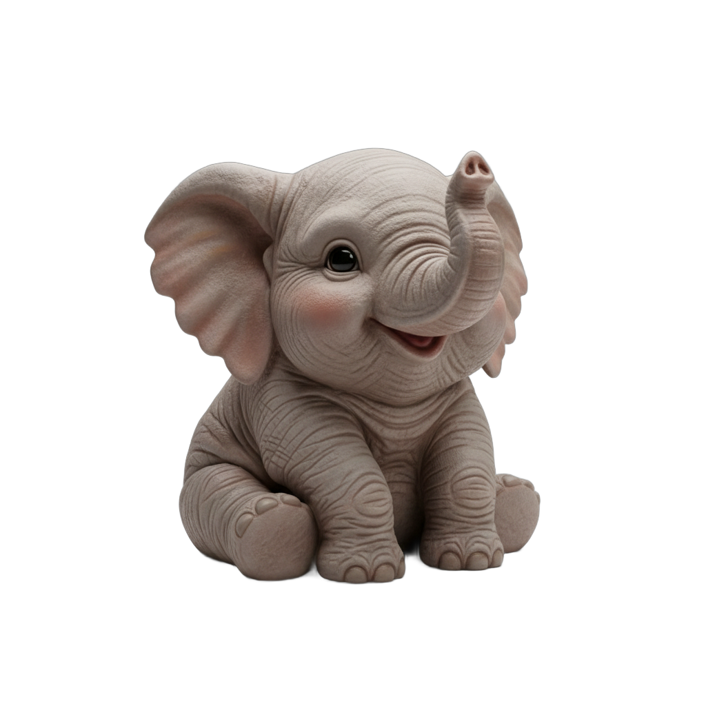 Cute Baby Elephant Figurine