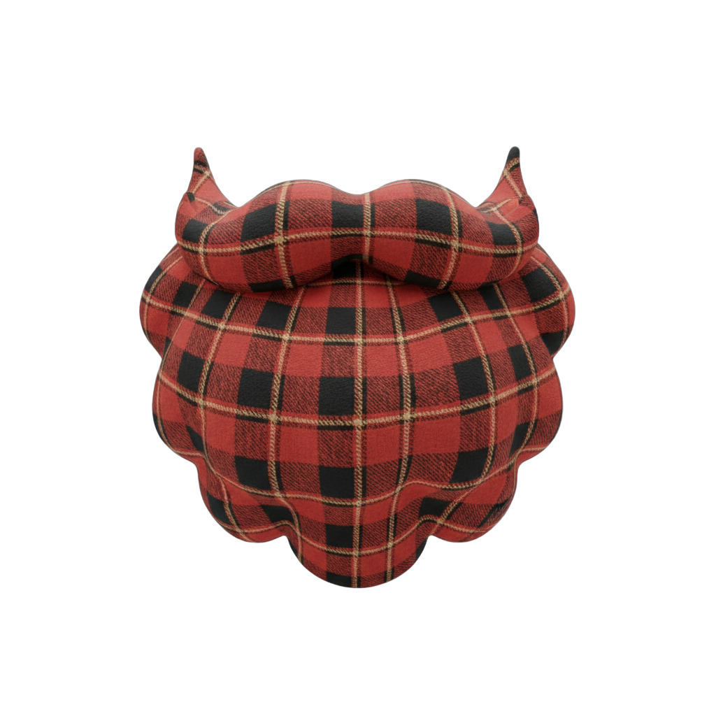 Cartoon Character Beard with Flannel Shirt