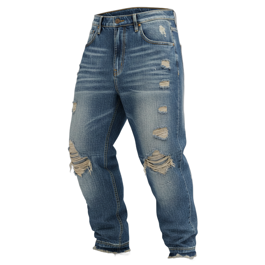 Distressed Baggy Denim Jeans