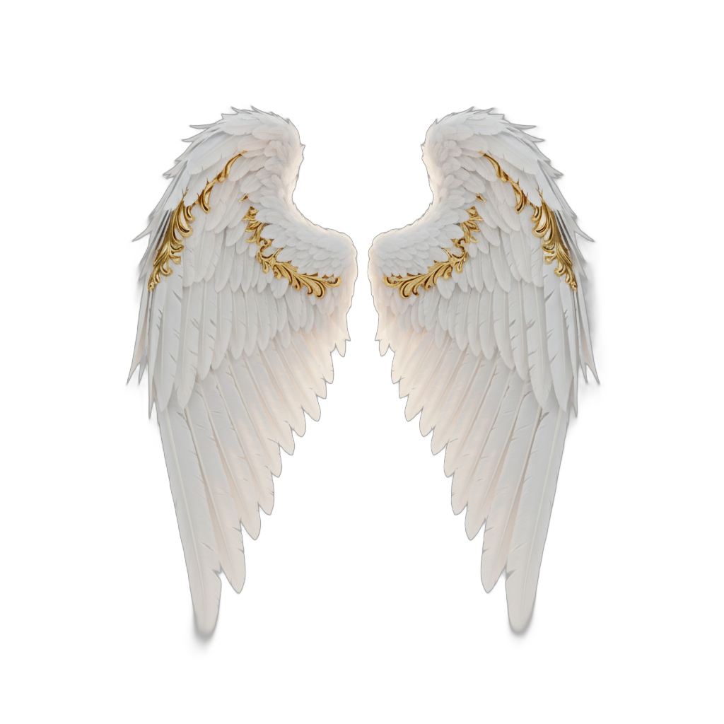 Angel Wings with Golden Accents