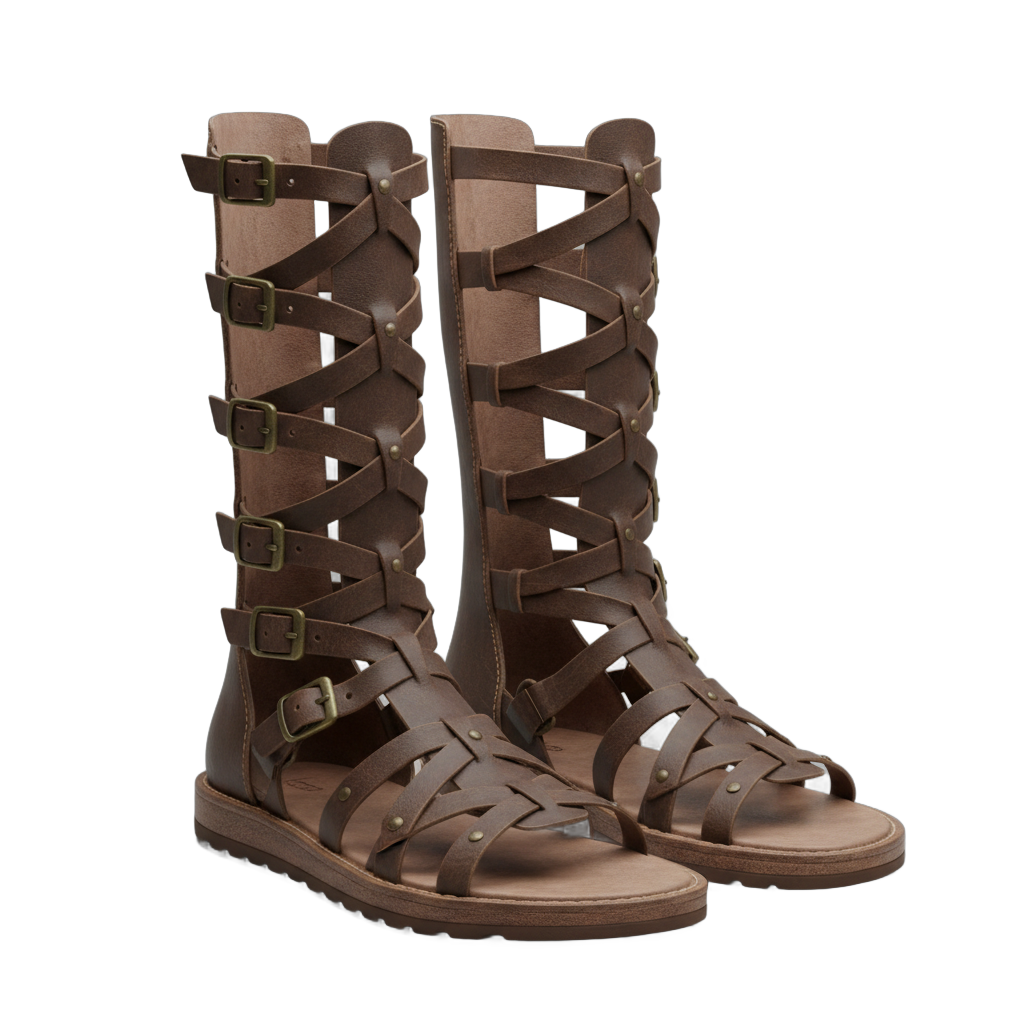 Brown Leather Gladiator Sandals