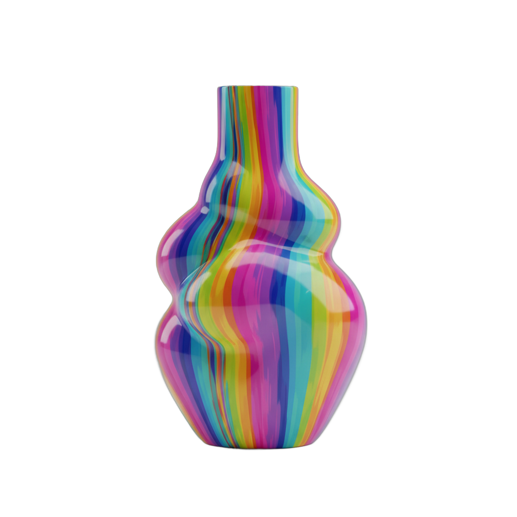Colorful Striped Abstract Vase