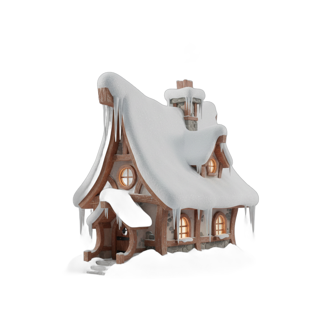 Snowy Winter Storybook Cottage