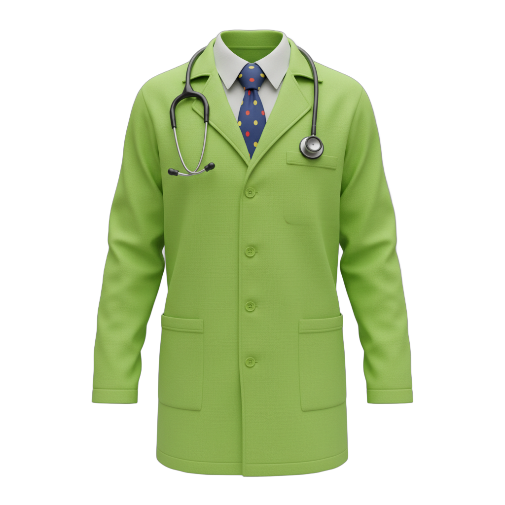 Lime Green Doctor Coat with Stethoscope
