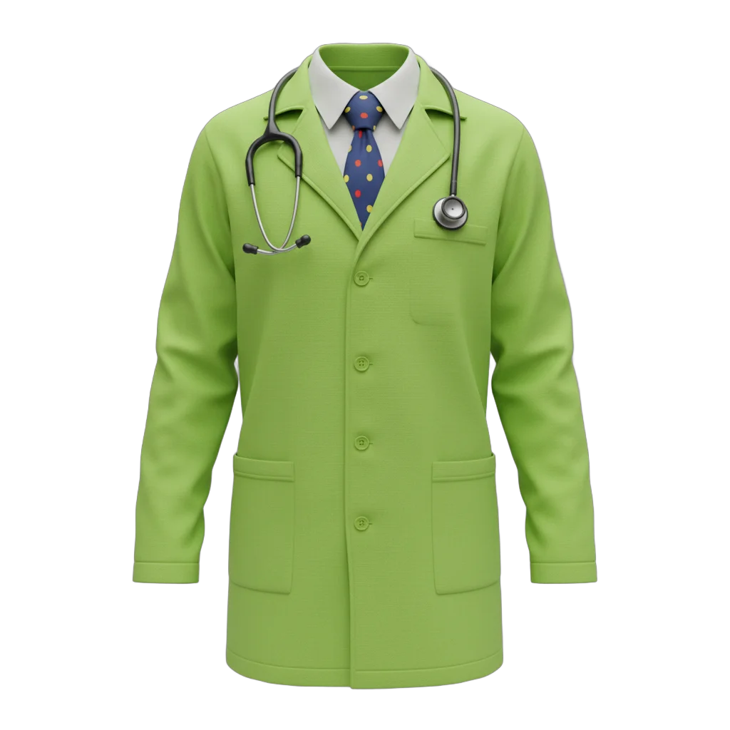 Lime Green Doctor Coat with Stethoscope