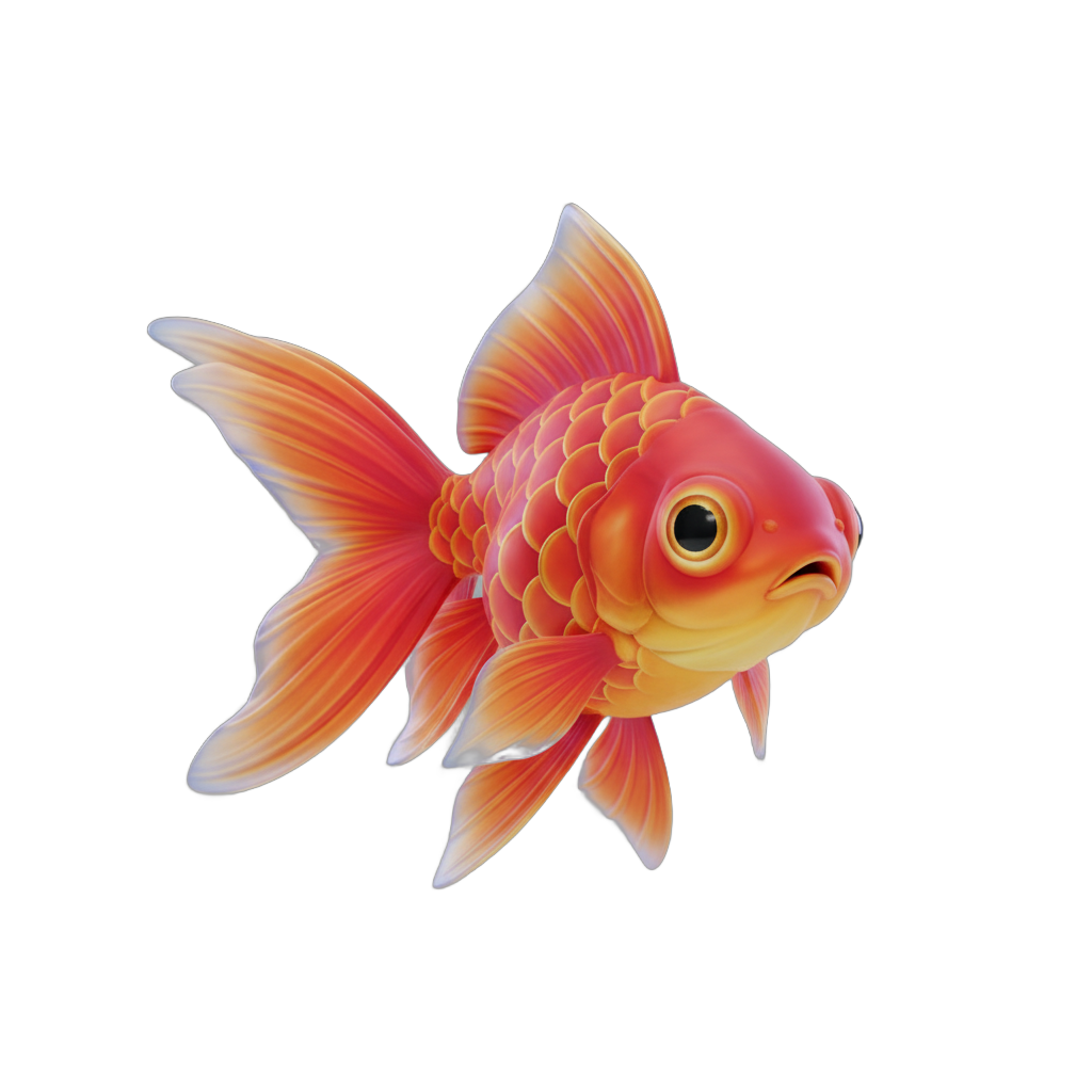 Stylized Goldfish 3D Model