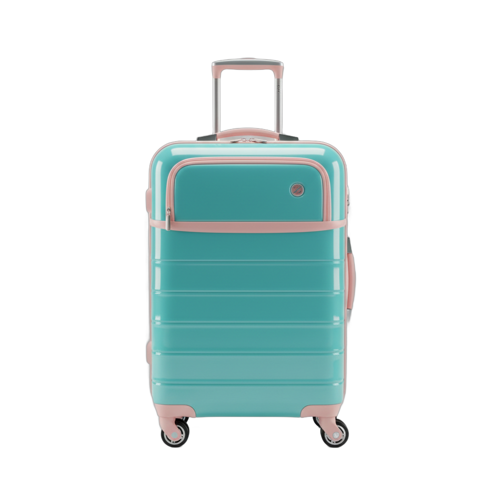 Teal Glossy Travel Suitcase