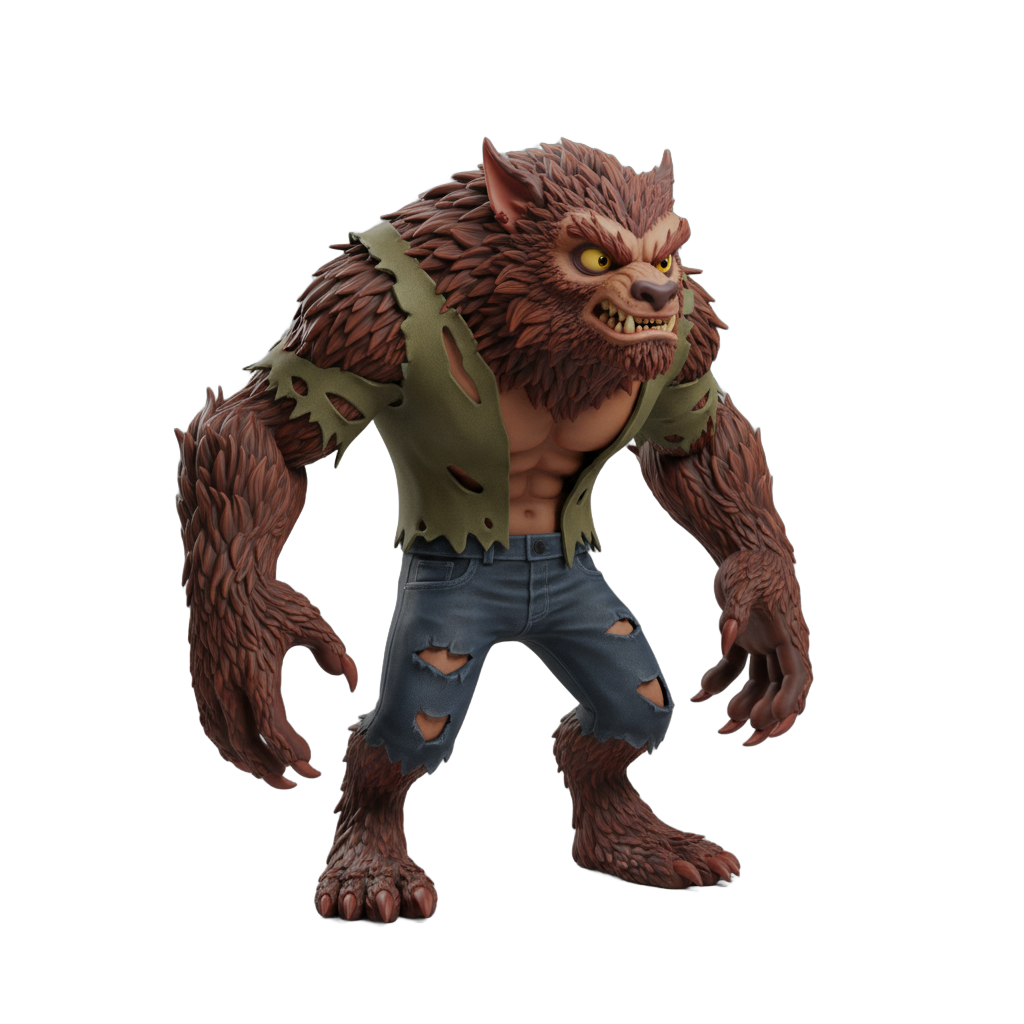 Cartoon Werewolf Monster