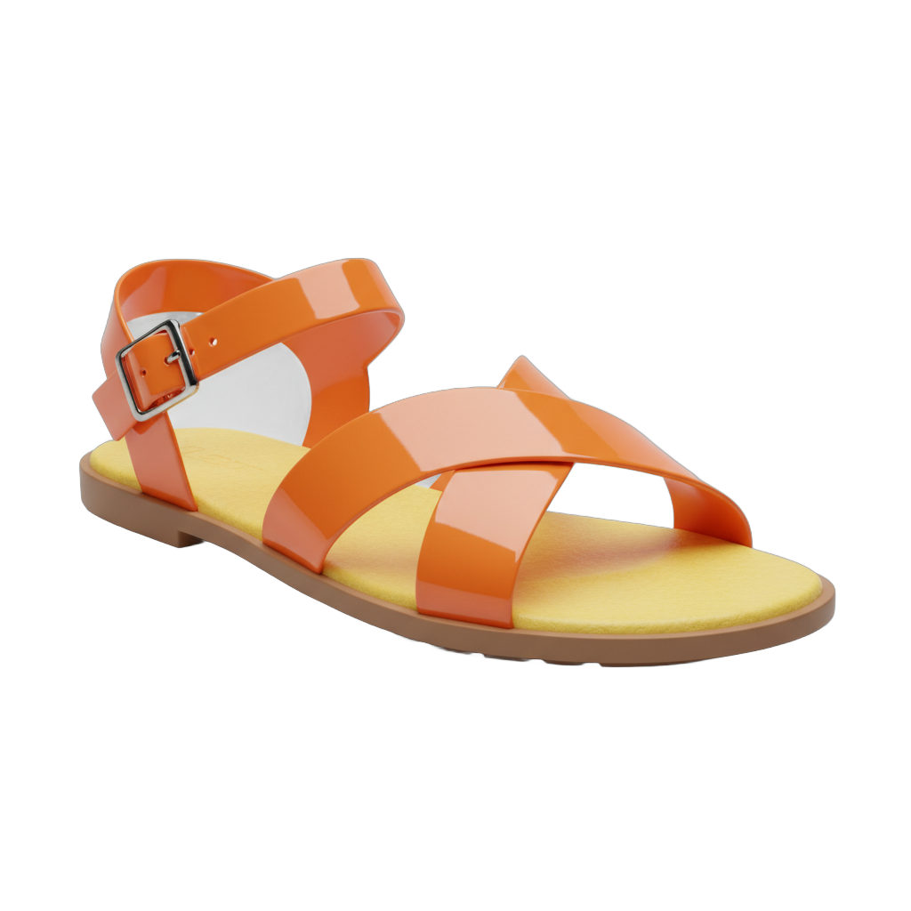 Orange Strap Sandals