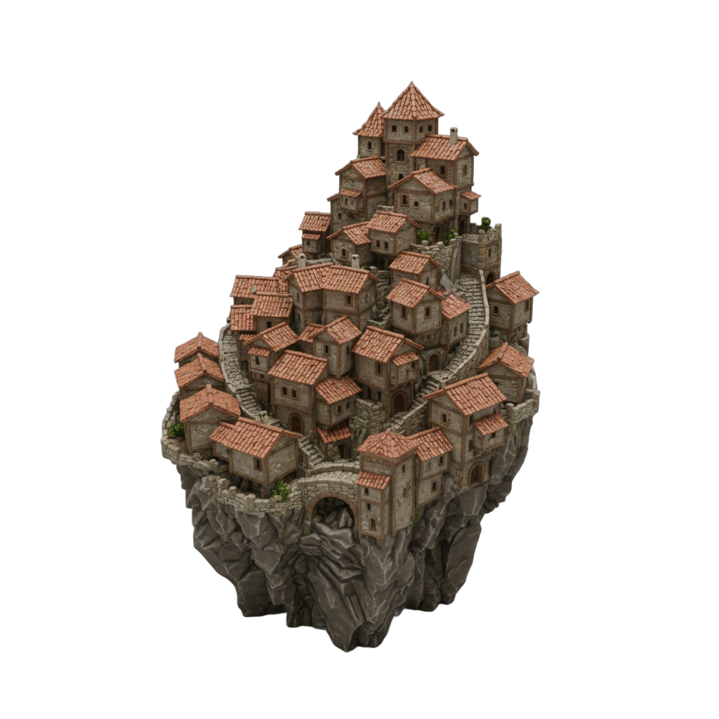 Miniature Rocky Island Village