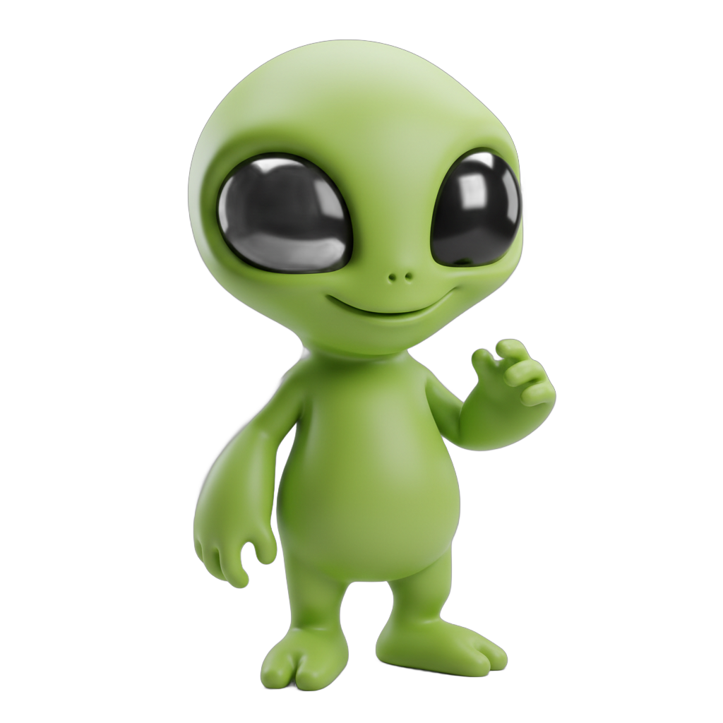 Stylized Lime Green Alien