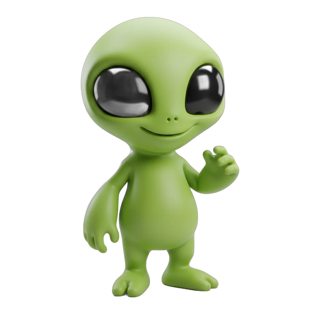 Stylized Lime Green Alien