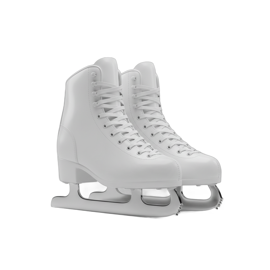 White Ice Skates with Silver Blades
