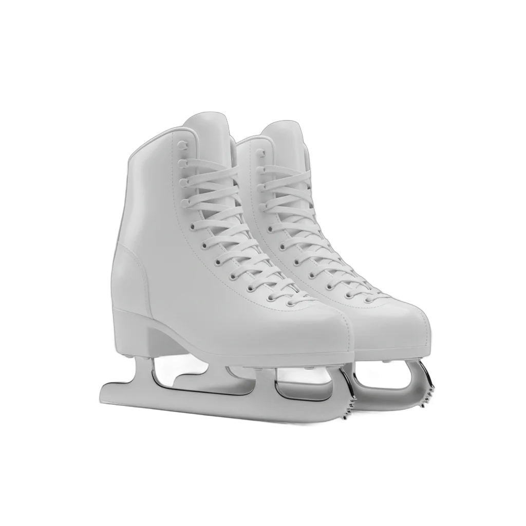White Ice Skates with Silver Blades