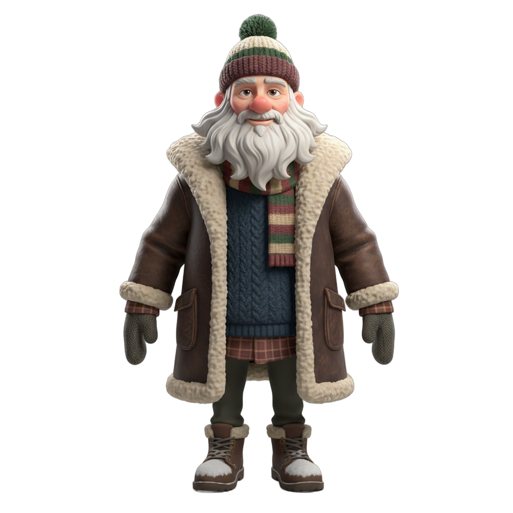 Stylized Winter Grandfather Character