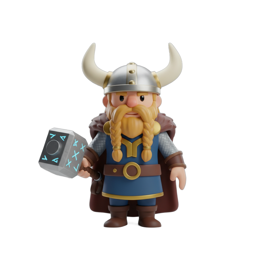 Cartoon Viking Thor Character