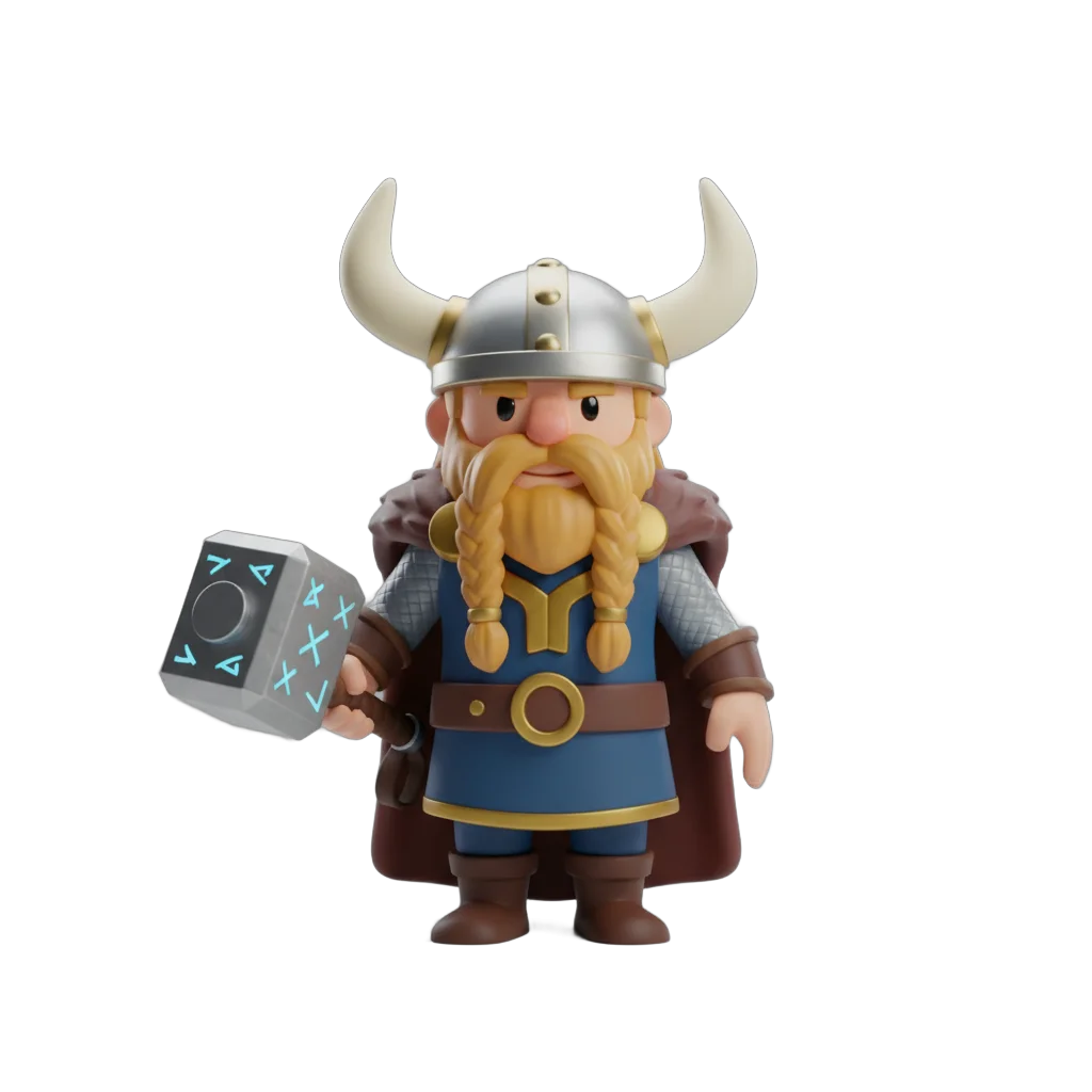 Cartoon Viking Thor Character